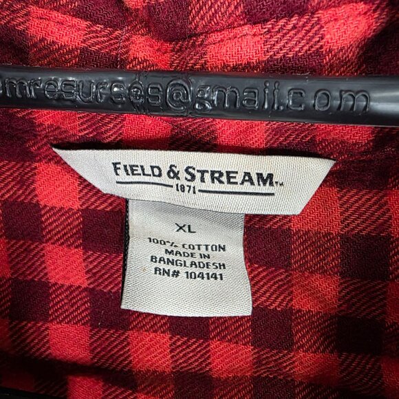 Womens Field & Stream Black & Red Check Shirt Button Up Long Sleeve Cotton XL - Picture 2 of 7